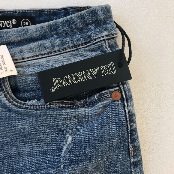 Blank NYC Denim & Faux Leather Mini Skirt NWT - Picture 5 of 7